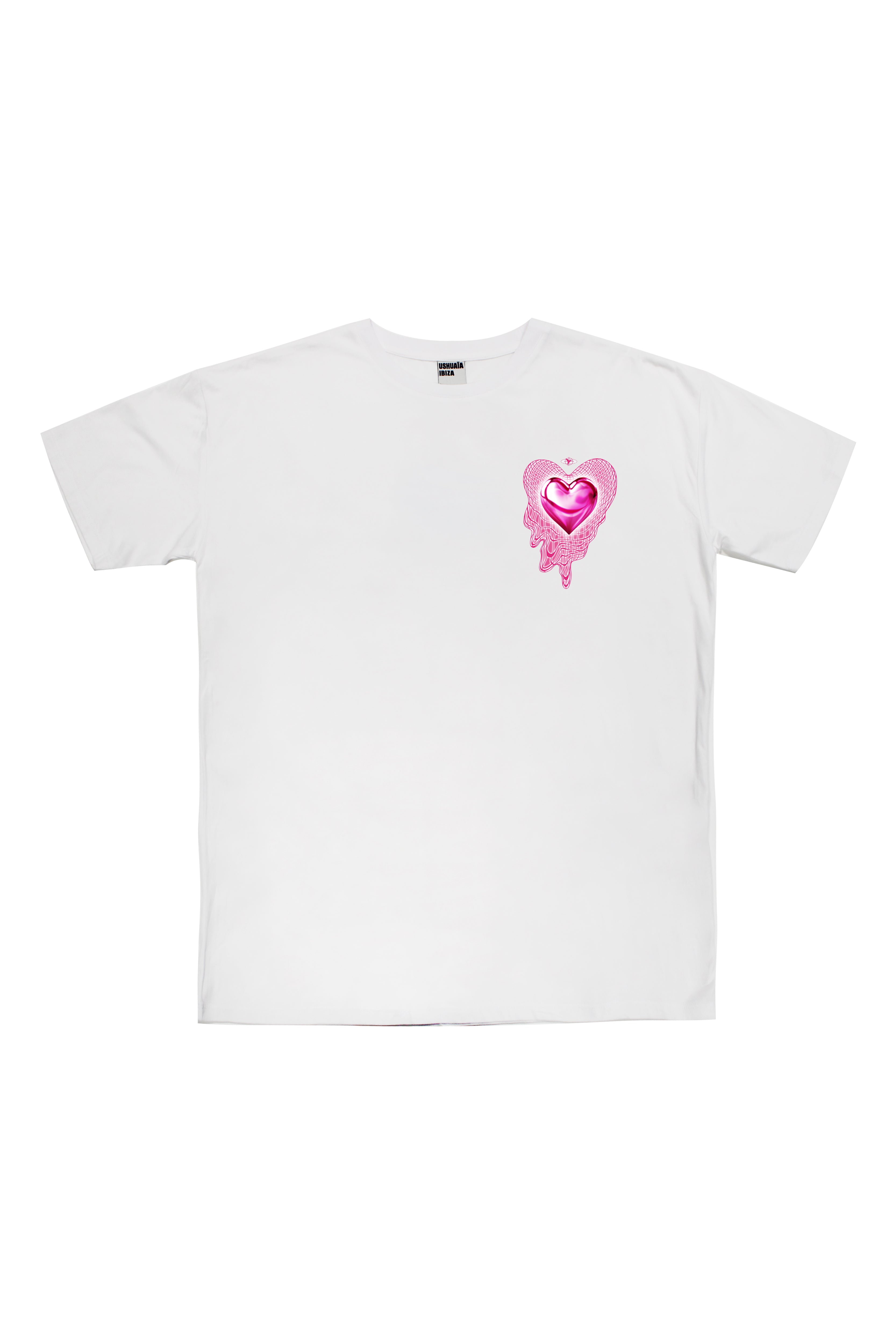 camiseta niña blanca corazon rosa ushuaia logo