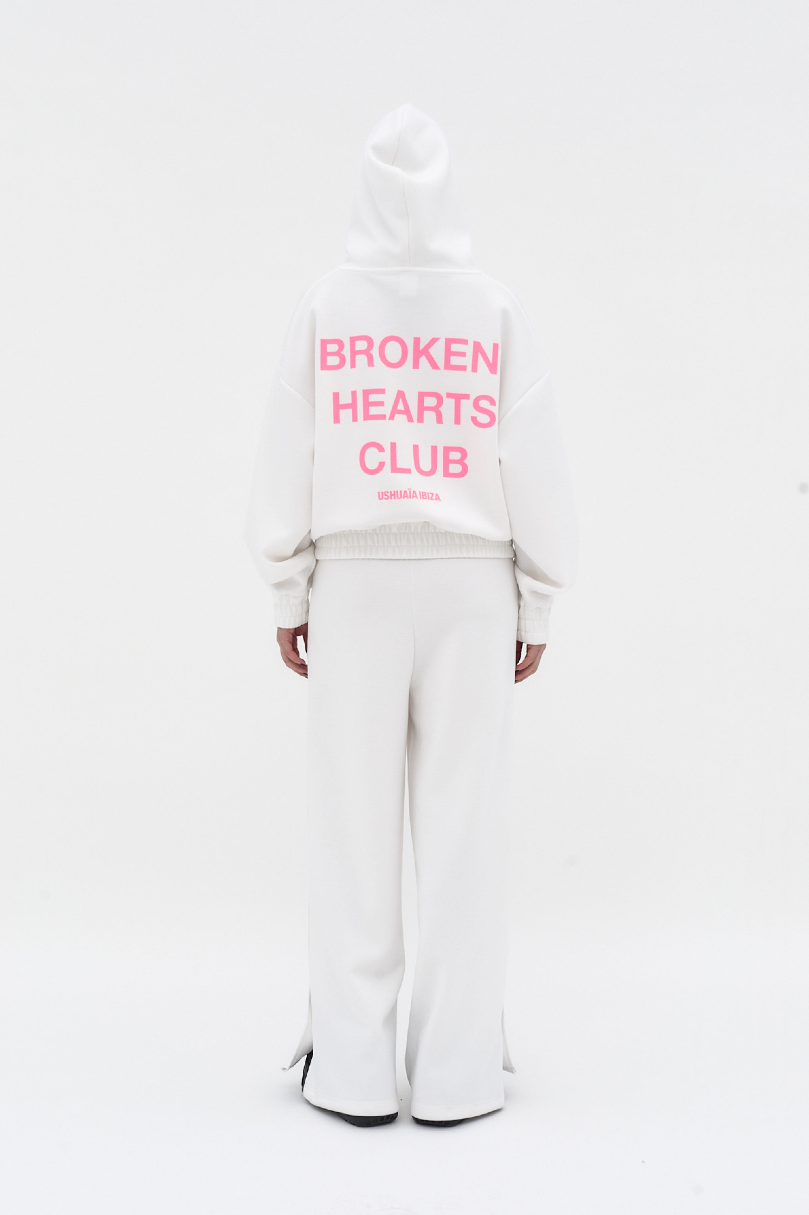 sudadera mujer blanca capucha cremallera ushuaia