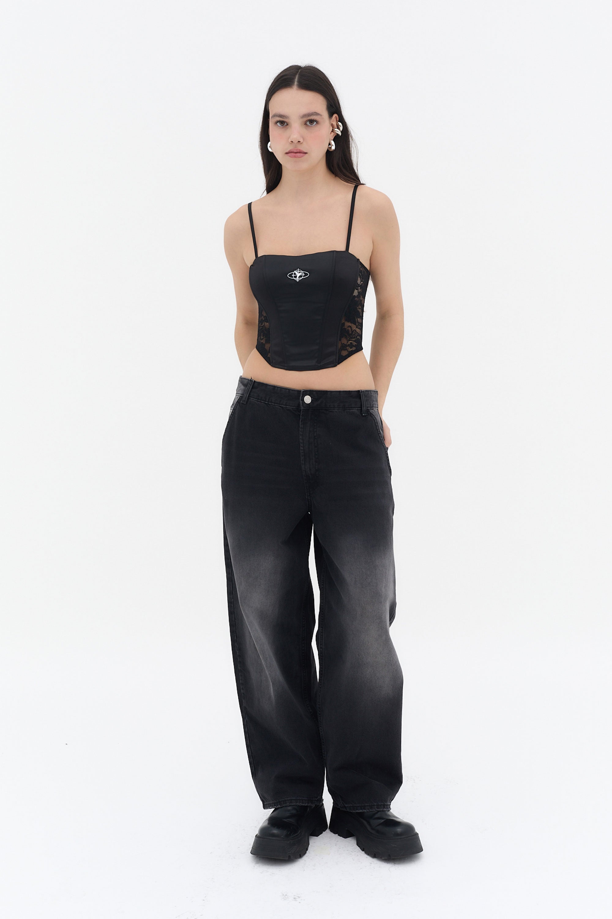 top tirantes mujer negro estructura