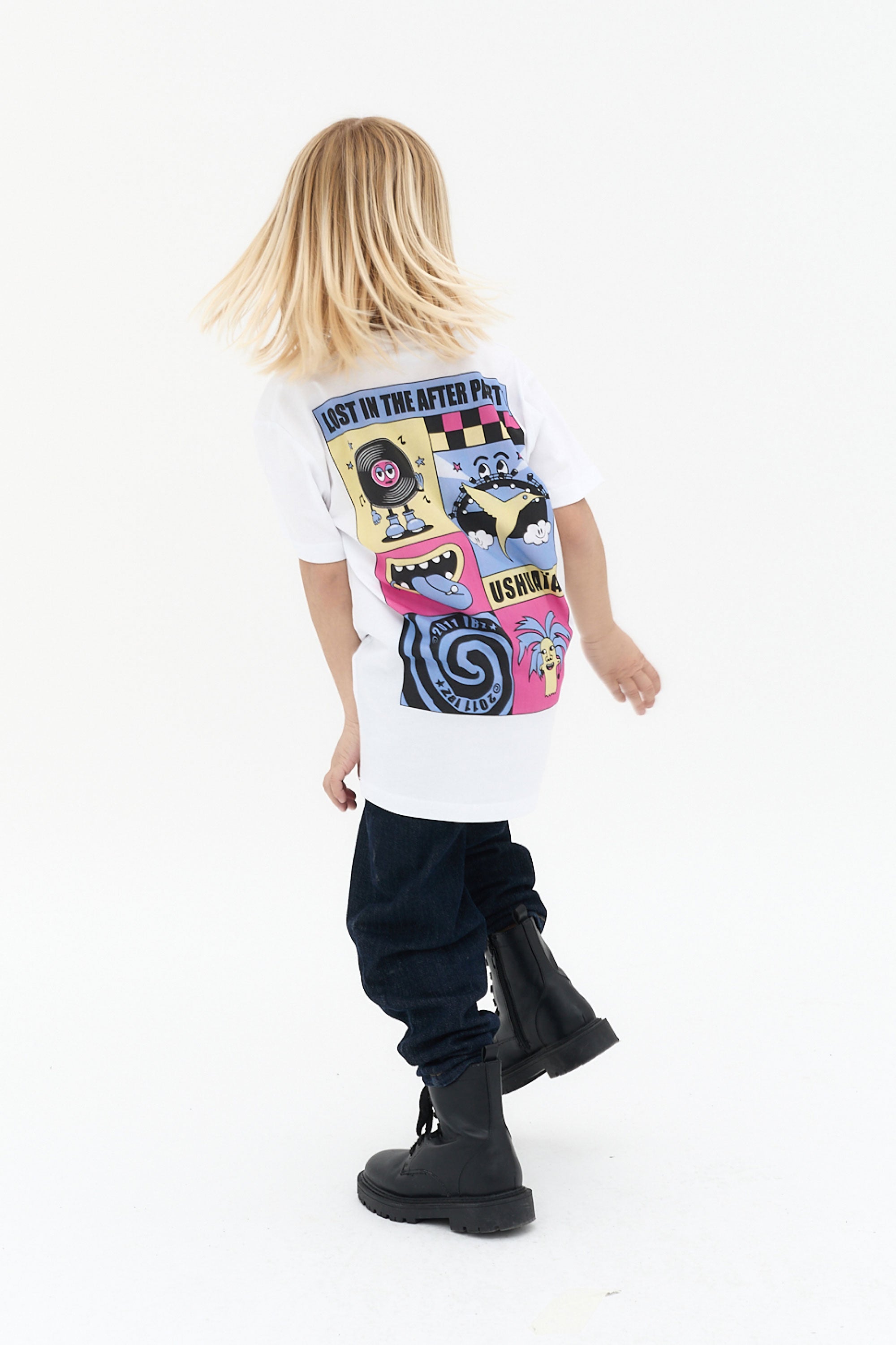 camiseta infantil off white logo ushuaia