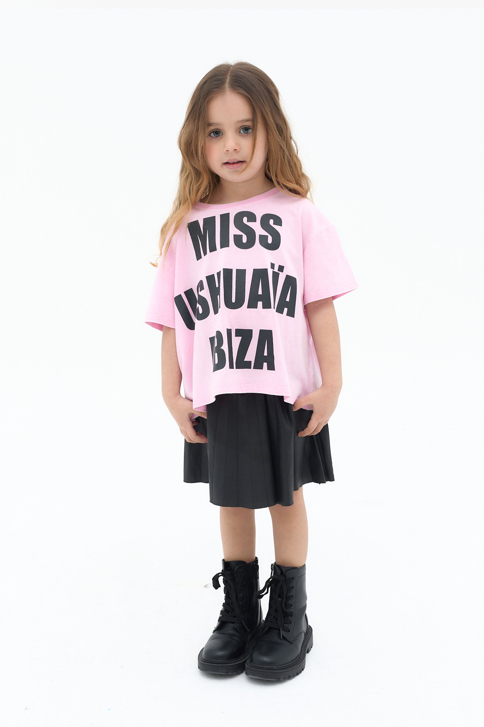 camiseta niña rosa miss ushuaia ibiza