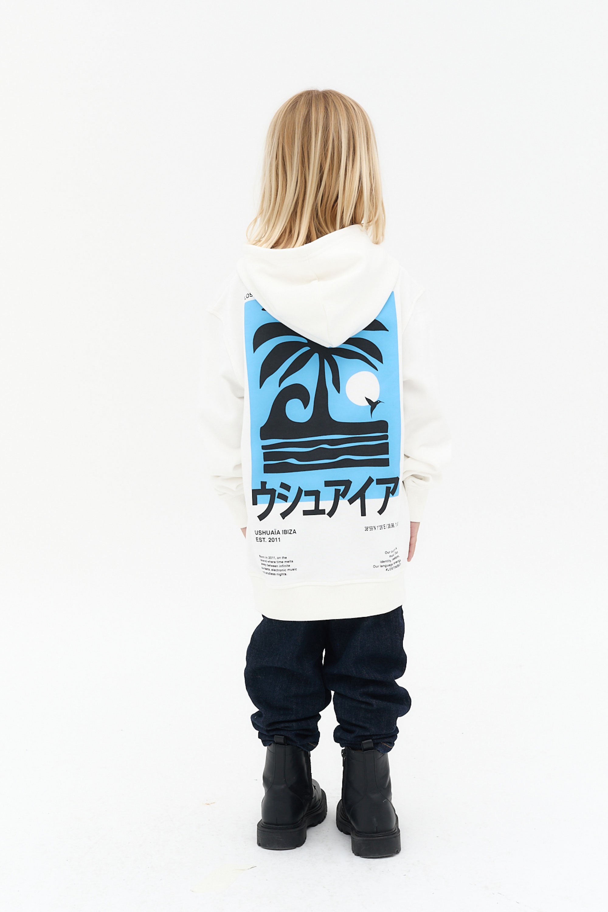 sudadera niño algodón french terry capucha logo ushuaïa