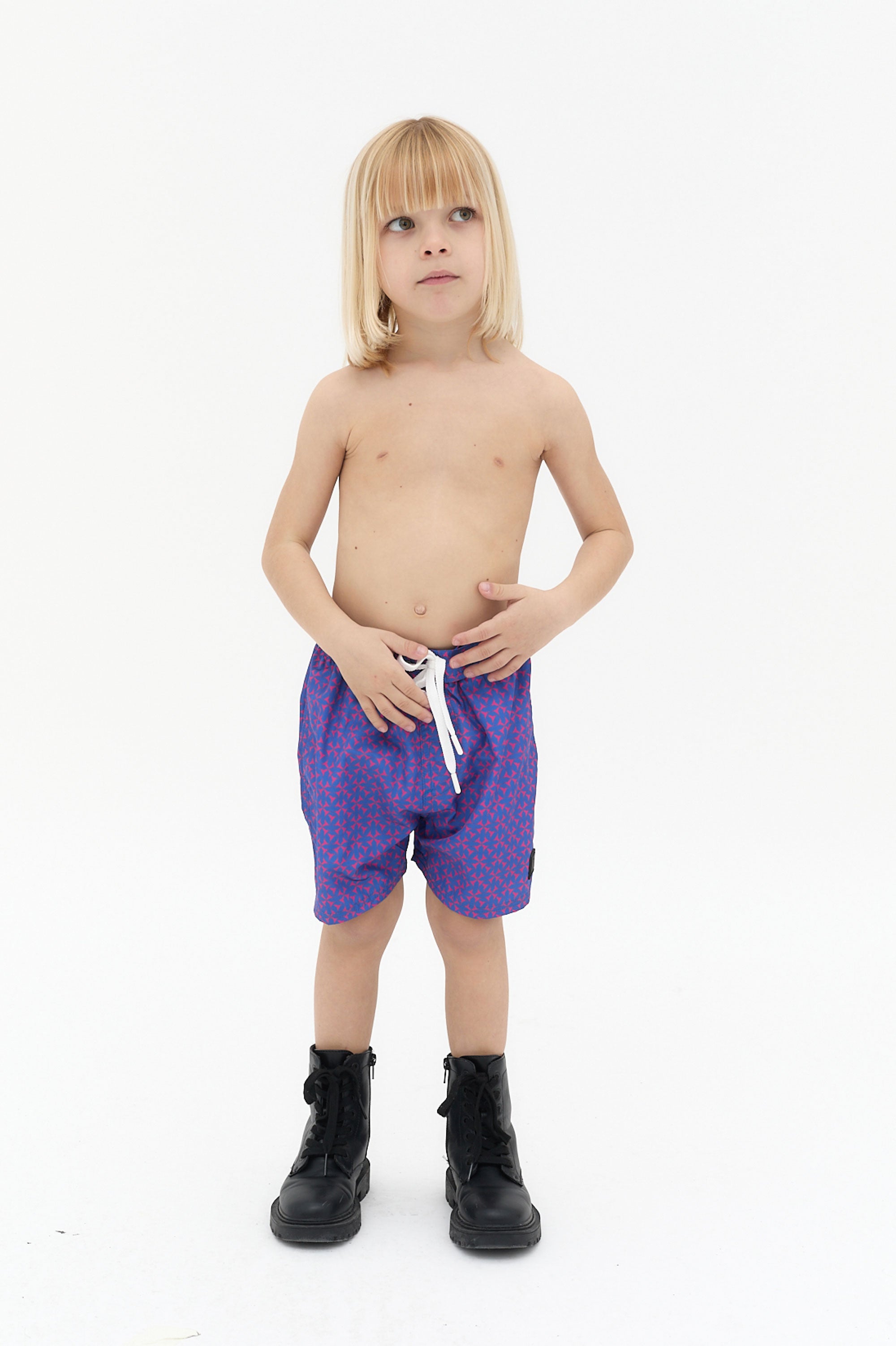 bañador niño poliéster microfibra estampado cintura elastica cordon ushuaïa