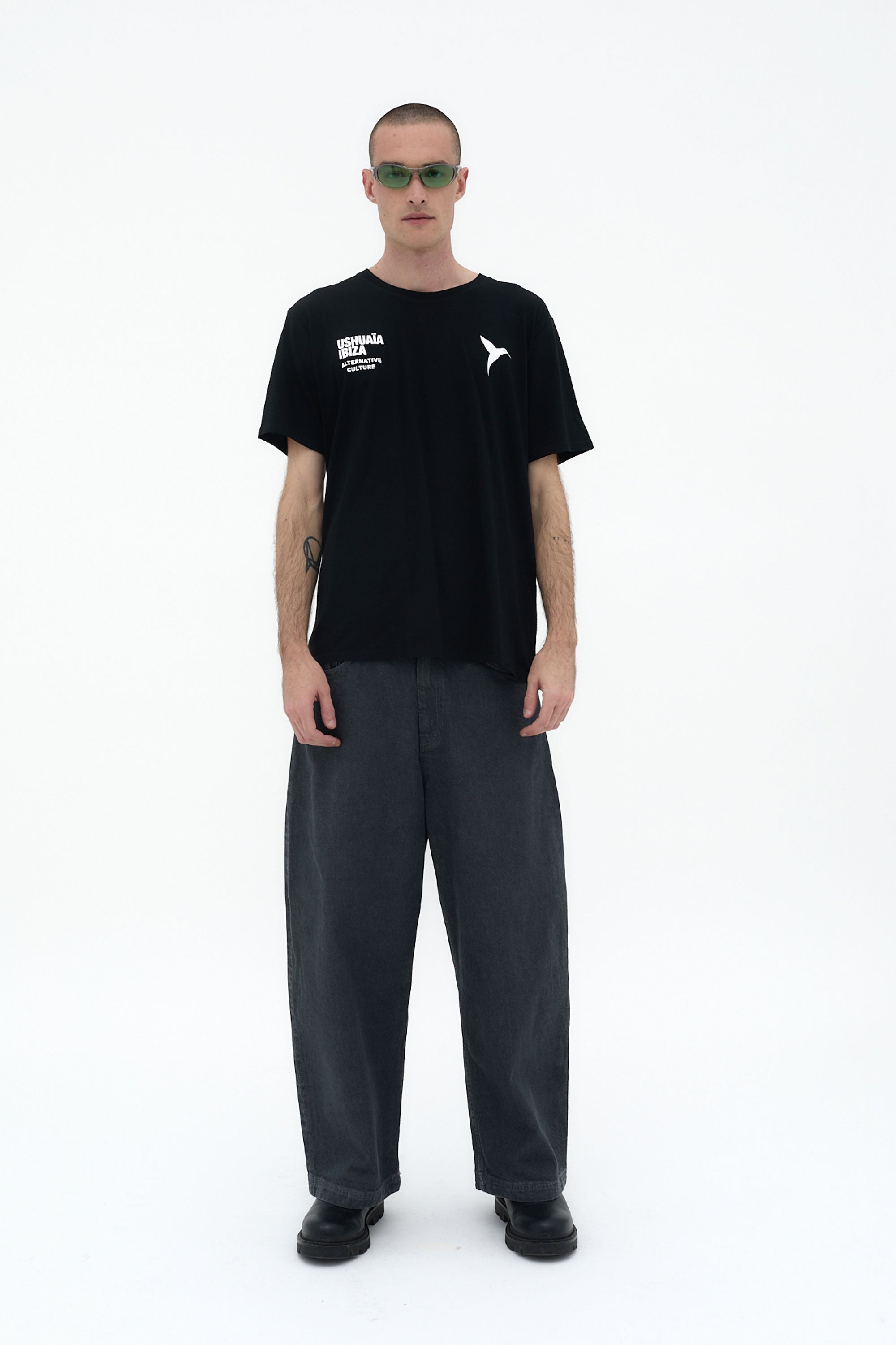 camiseta regular hombre algodón modal logo ushuaïa delantero y espalda ibiza