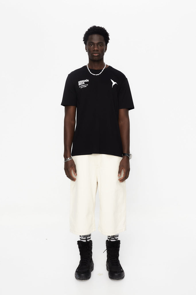 Regular fit t-shirt with round neck and short sleeves. Contrast combined print detail on the front.