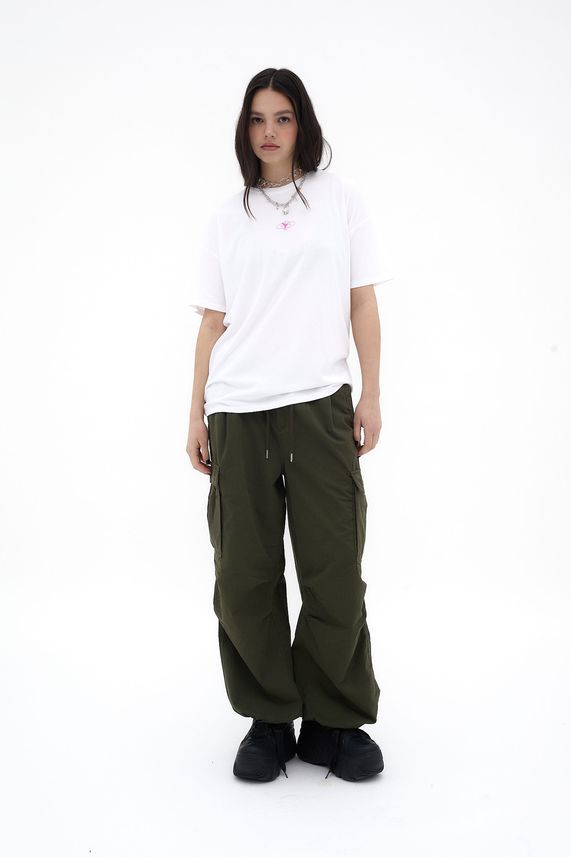 camiseta oversize mujer algodón modal silicon wash logo ushuaïa delantero y espalda ibiza