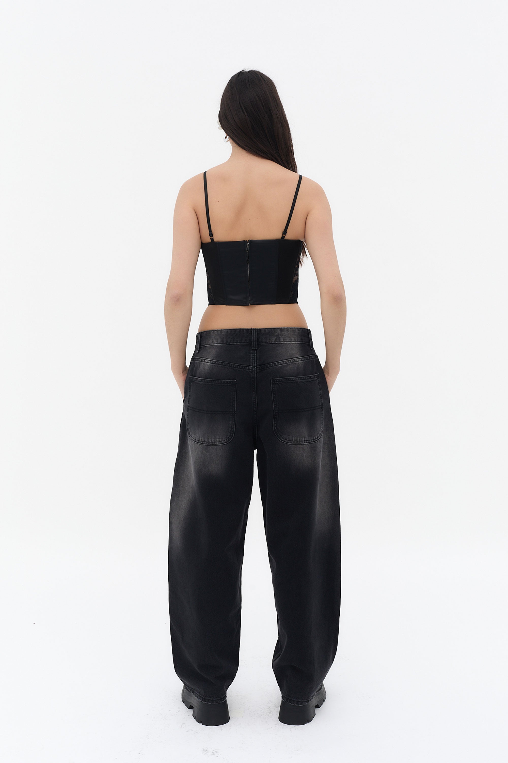 top tirantes mujer negro estructura