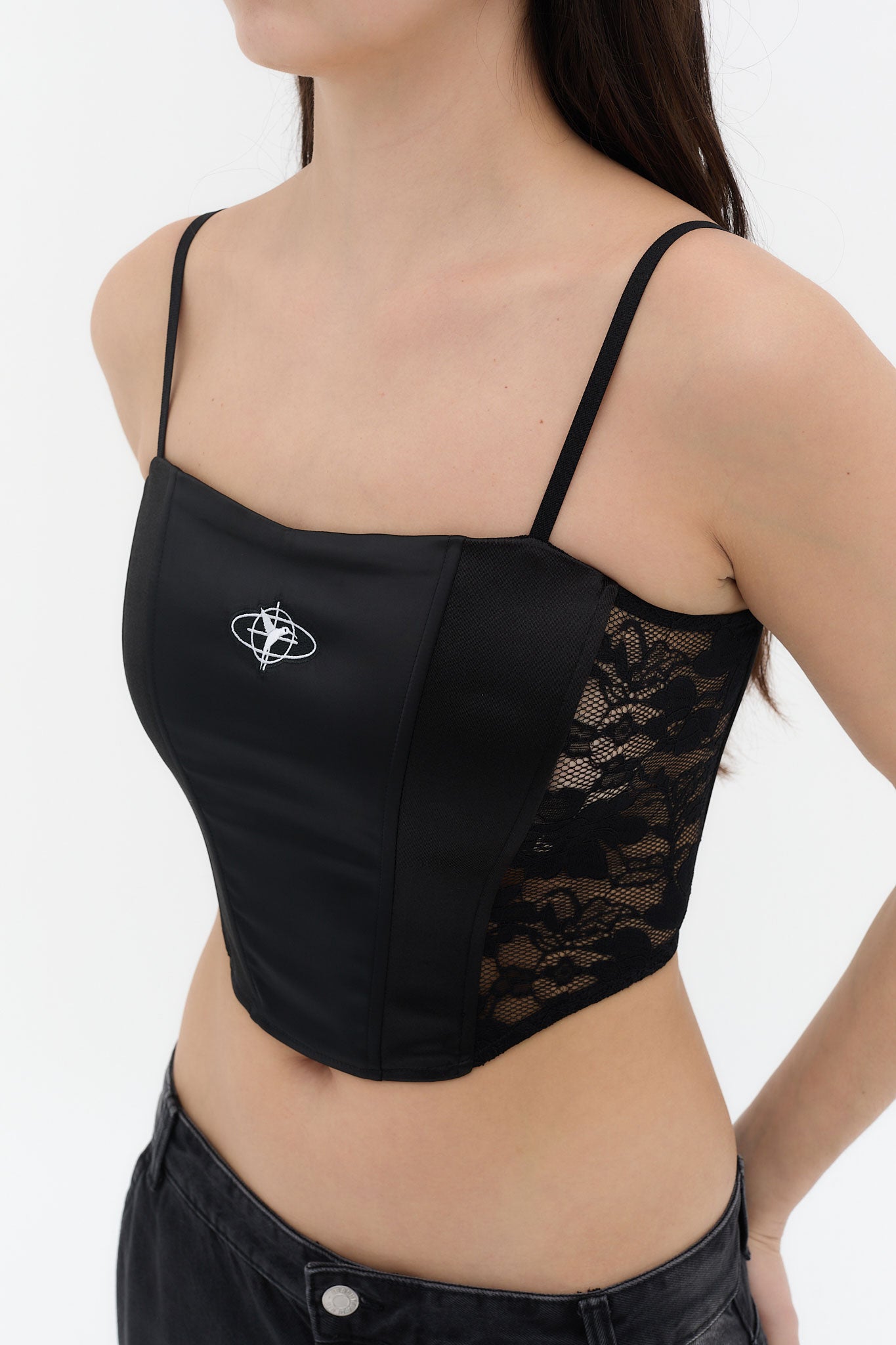 top tirantes mujer negro estructura