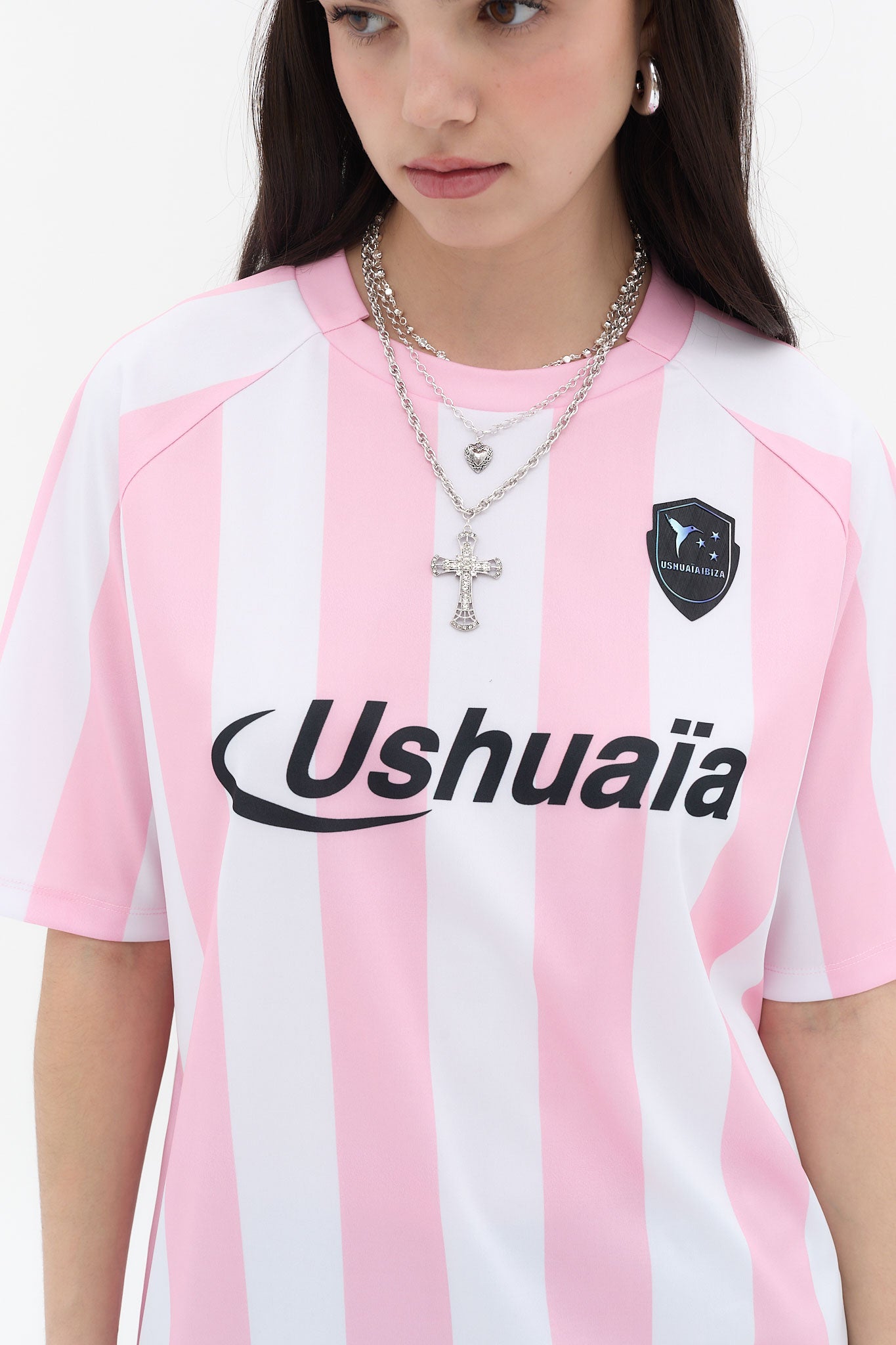 football jersey mujer poliéster logo ushuaïa delantero espalda parche holografico ibiza