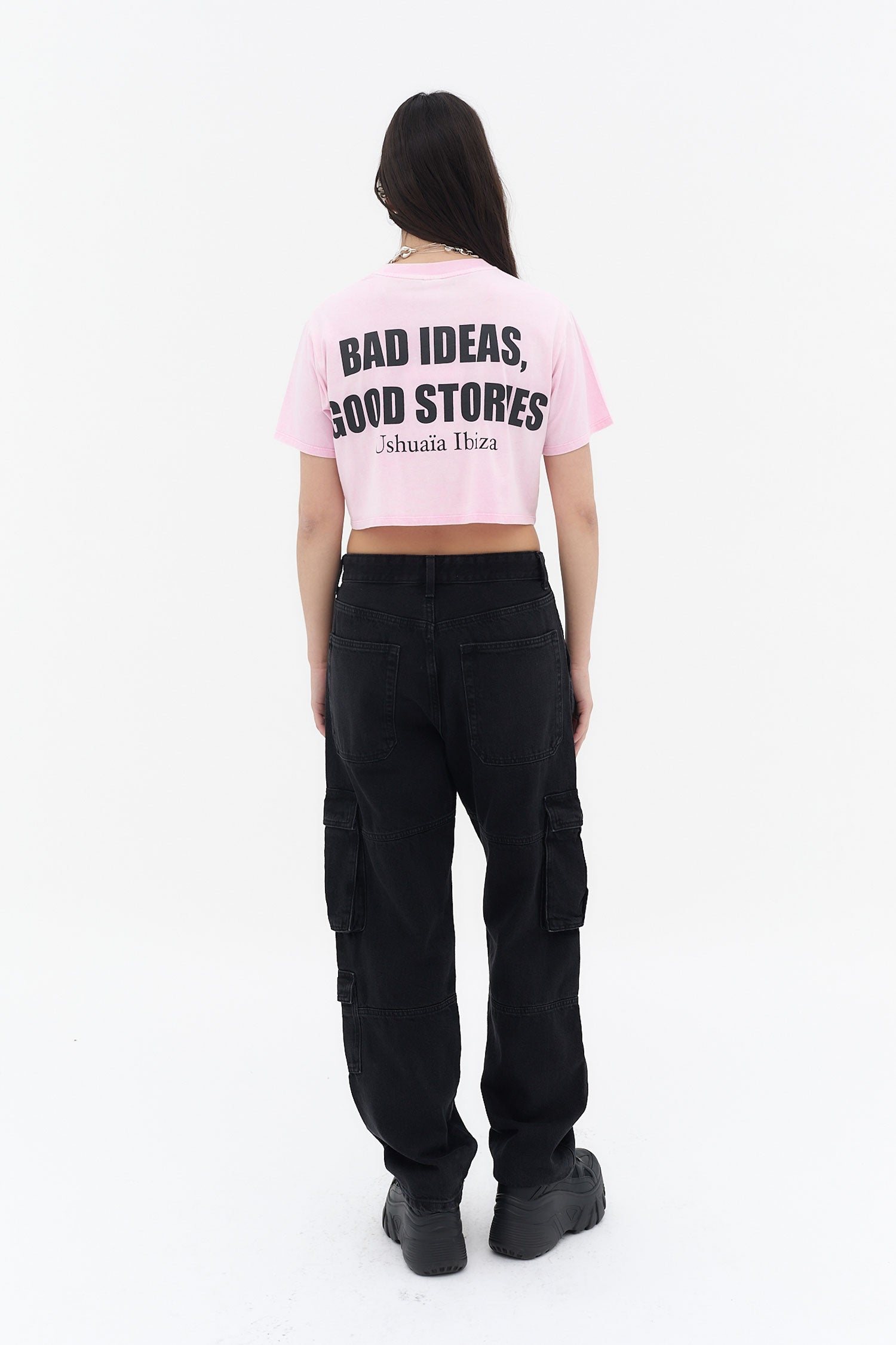 top crop mujer algodón modal soft acid wash logo ushuaïa delantero ibiza