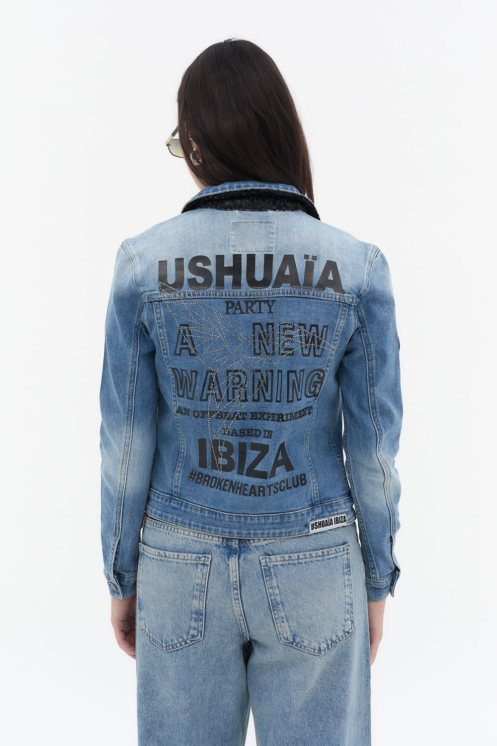 chaqueta denim mujer azul claro botones ushuaia