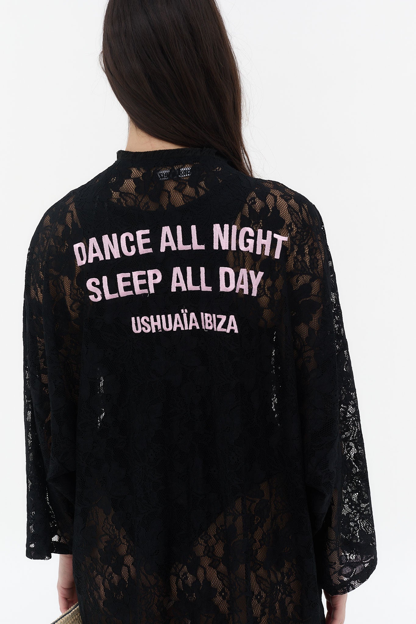 kaftan largo encaje negro mujer ushuaia