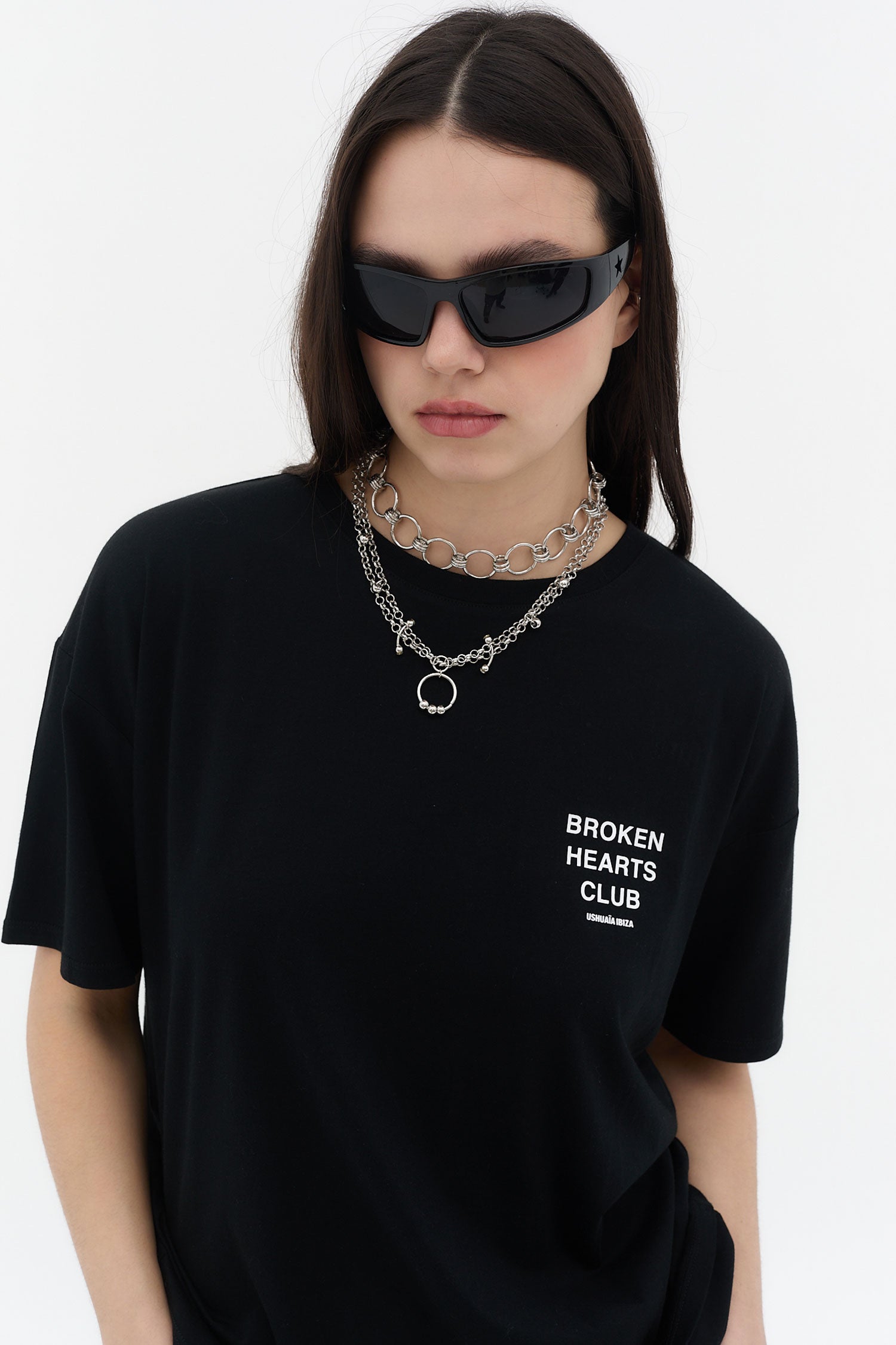 camiseta regular mujer algodón modal soft wash logo ushuaïa delantero y espalda ibiza