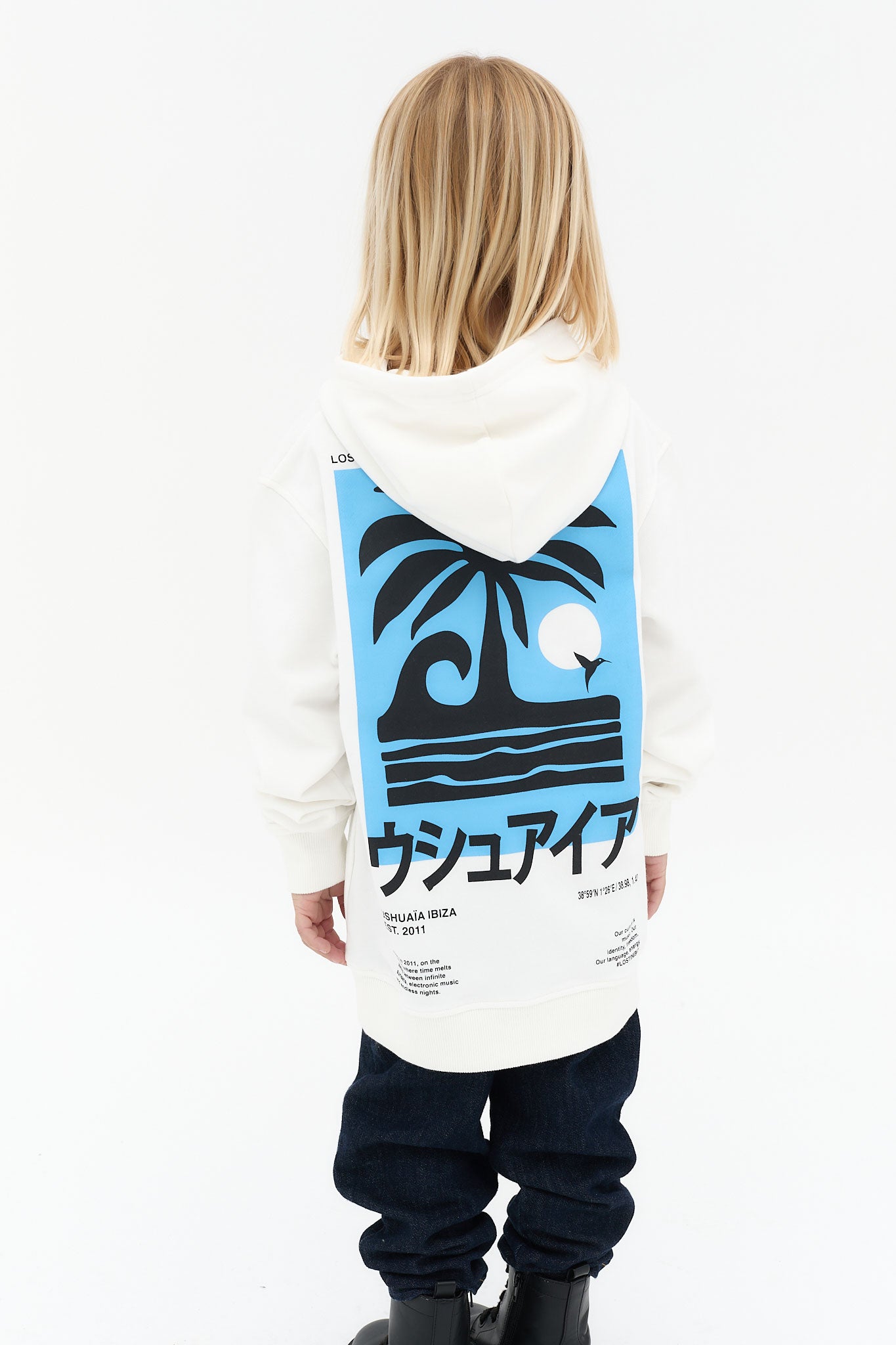 sudadera niño algodón french terry capucha logo ushuaïa