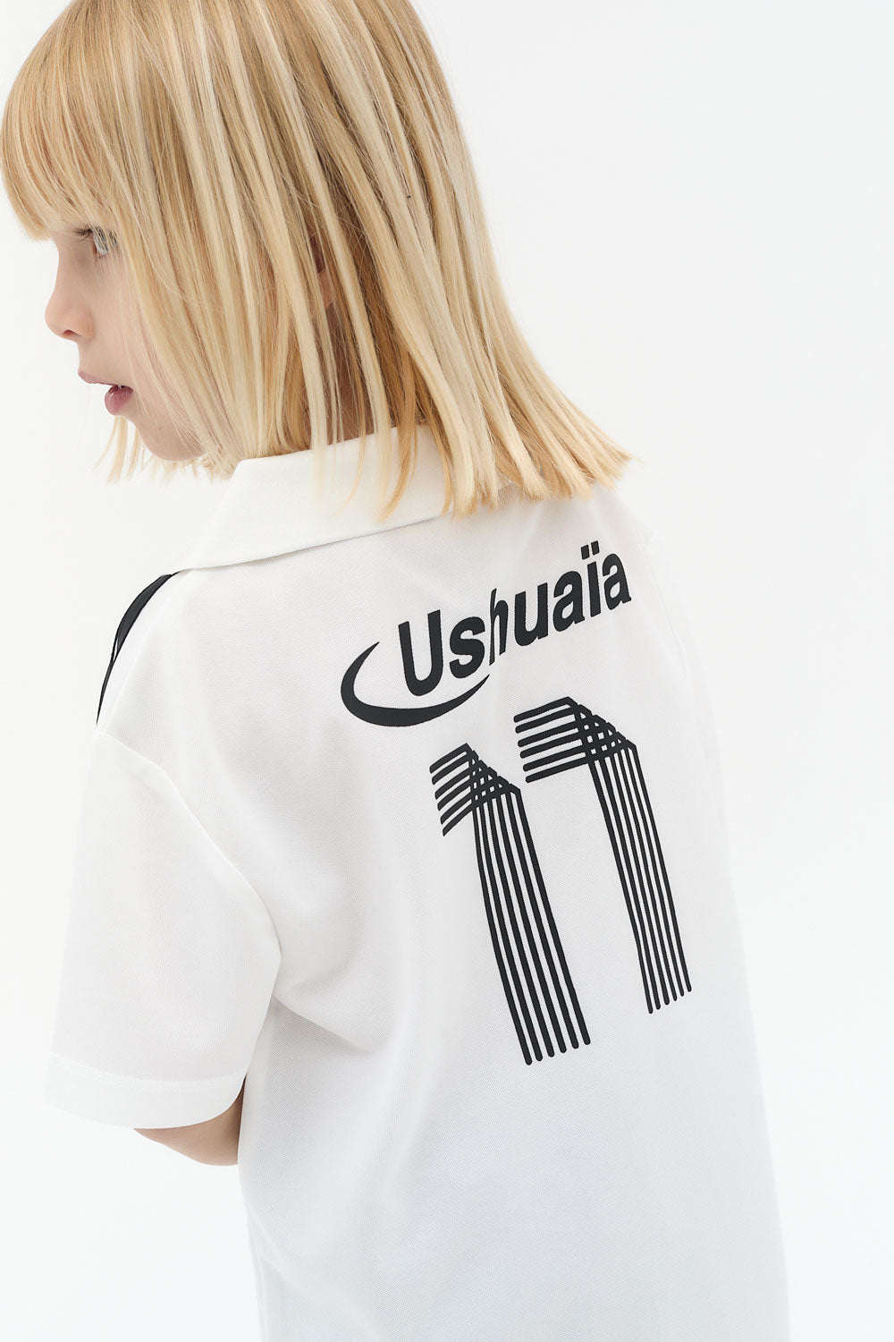 camiseta football niño jacquard rayas logo ushuaïa