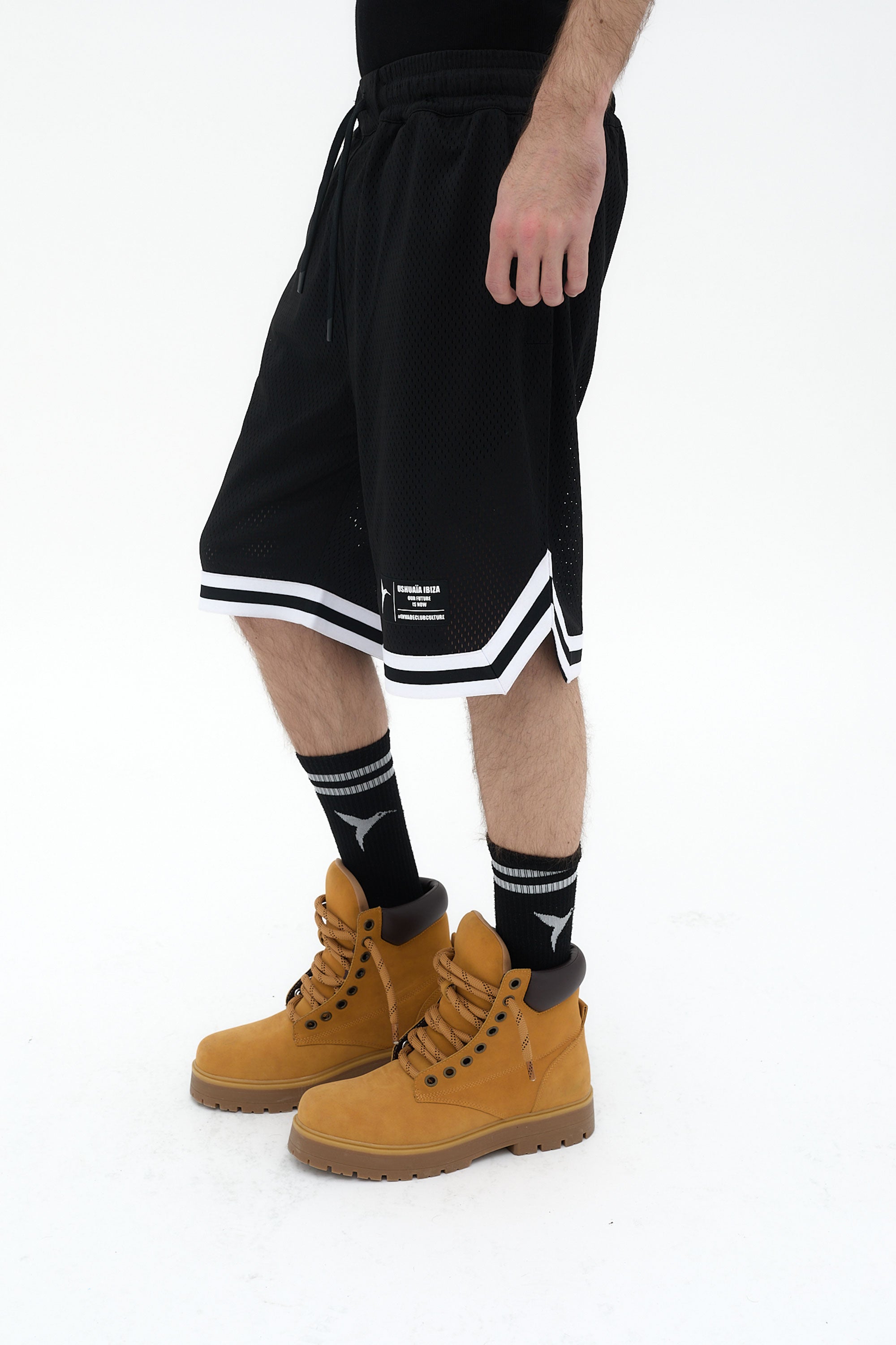 short basketball hombre poliéster mesh negro ushuaïa
