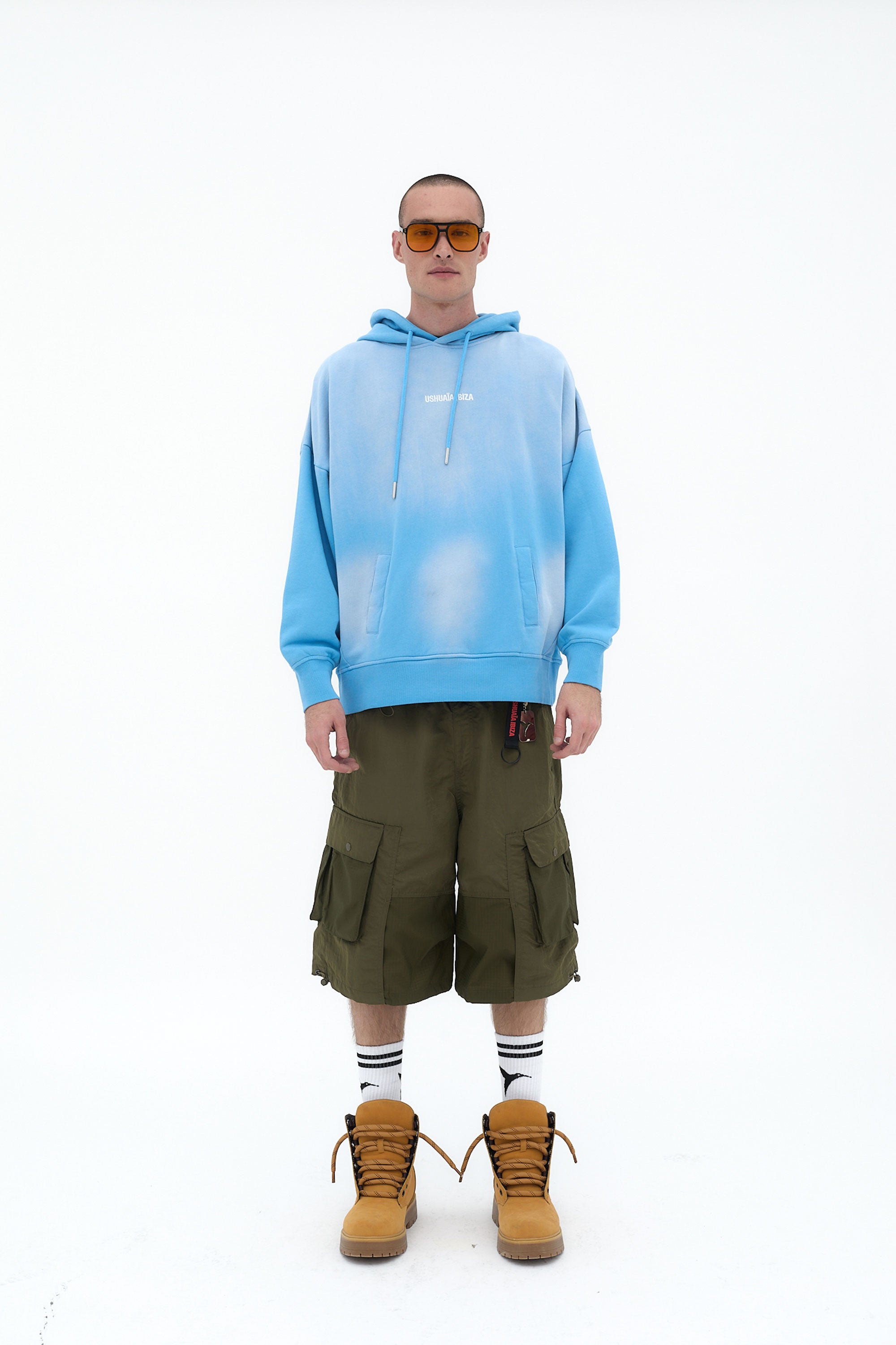sudadera boxy fit hombre algodón poliéster logo ushuaïa delantero y espalda ibiza