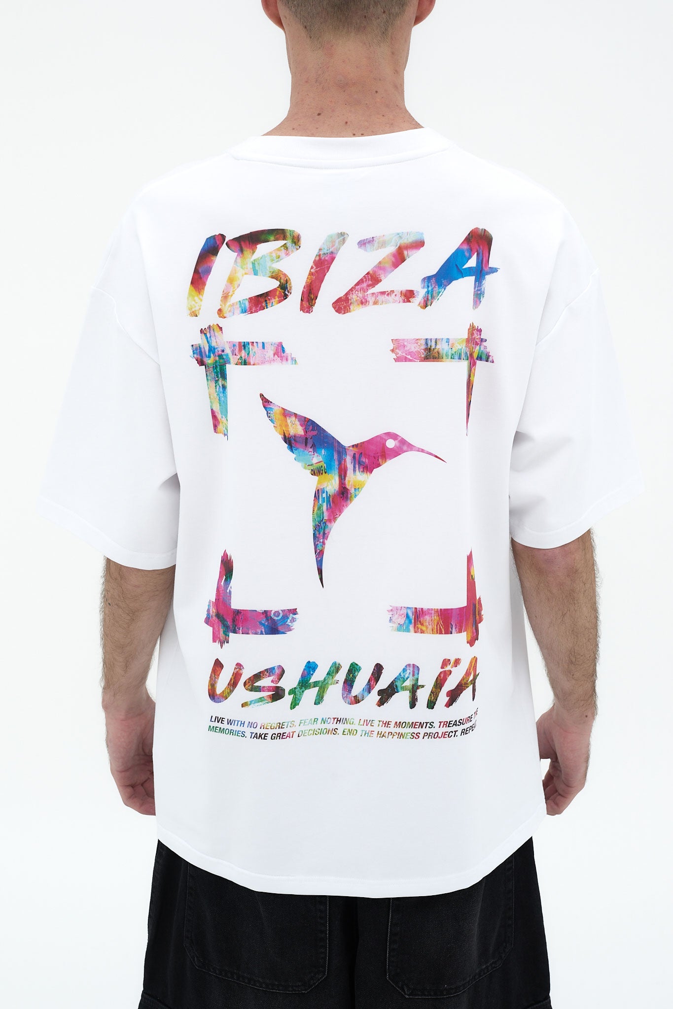 camiseta oversize hombre algodón elastano silicon wash logo ushuaïa