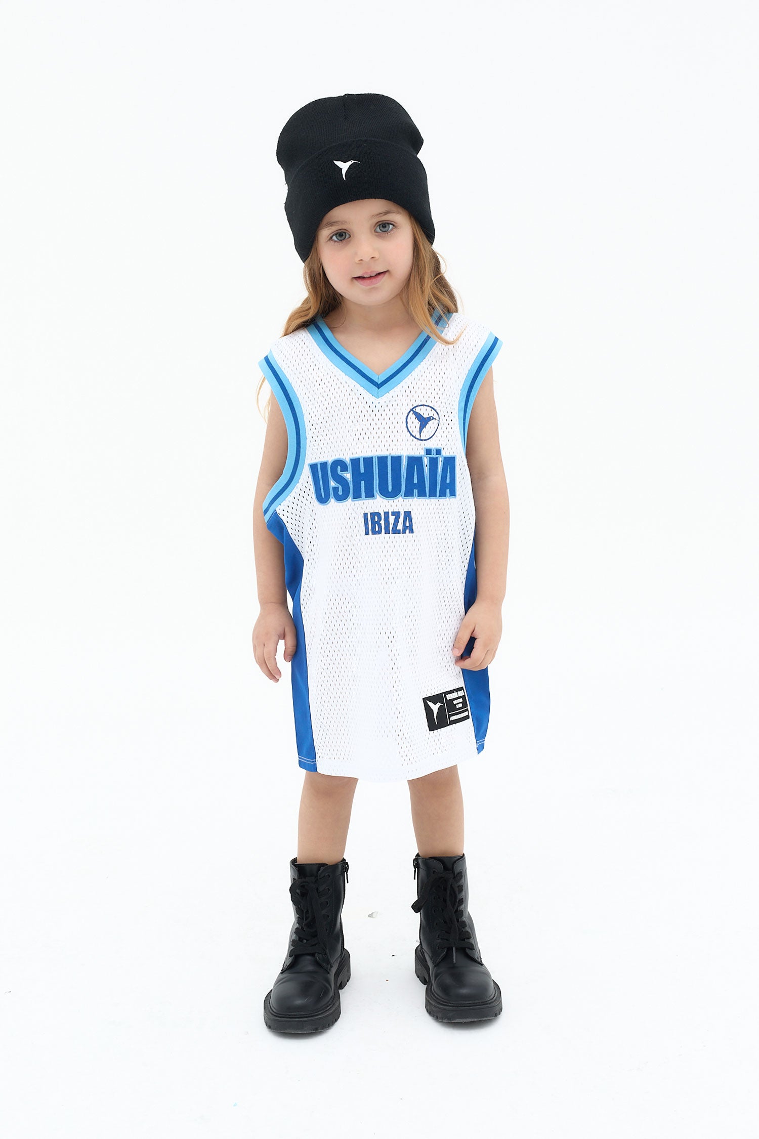 camiseta basket niño poliéster mesh sin mangas logo ushuaïa