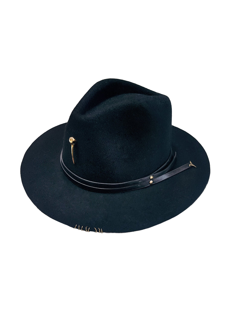 Sombrero de fieltro negro Ushuaïa