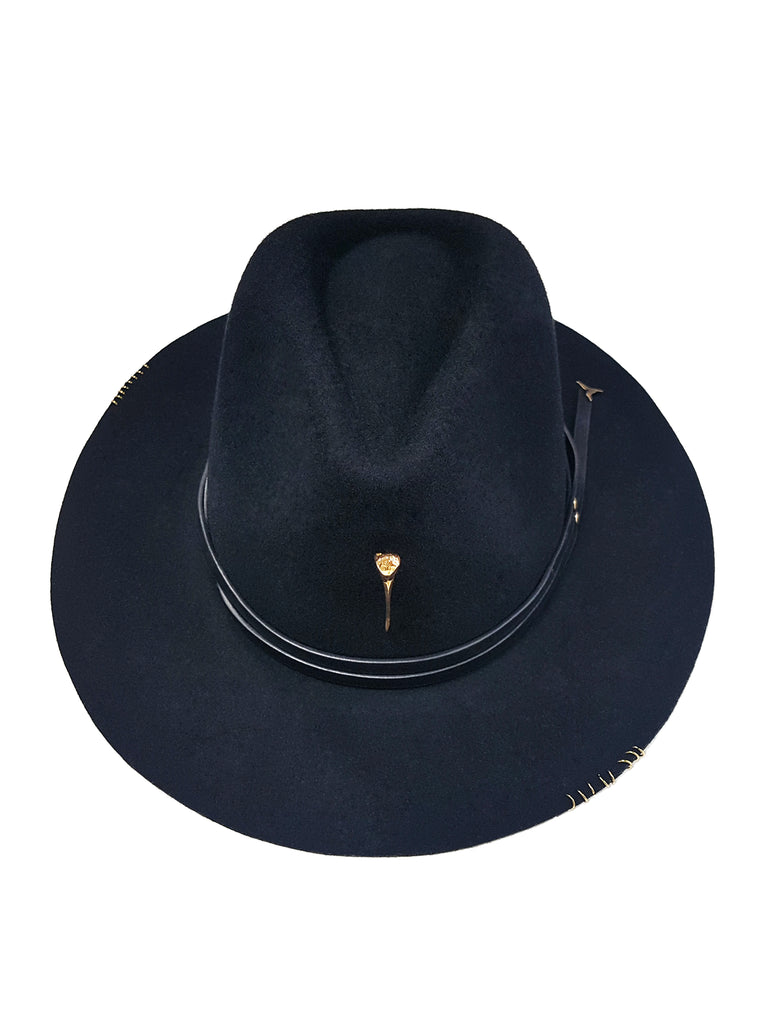 Sombrero de fieltro negro Ushuaïa